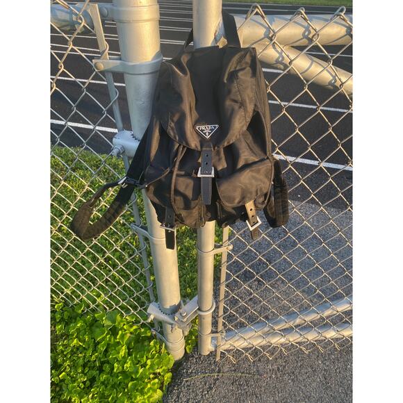 Vintage Black Prada Nylon Tessuto Drawstring Backpack - Picture 1 of 8